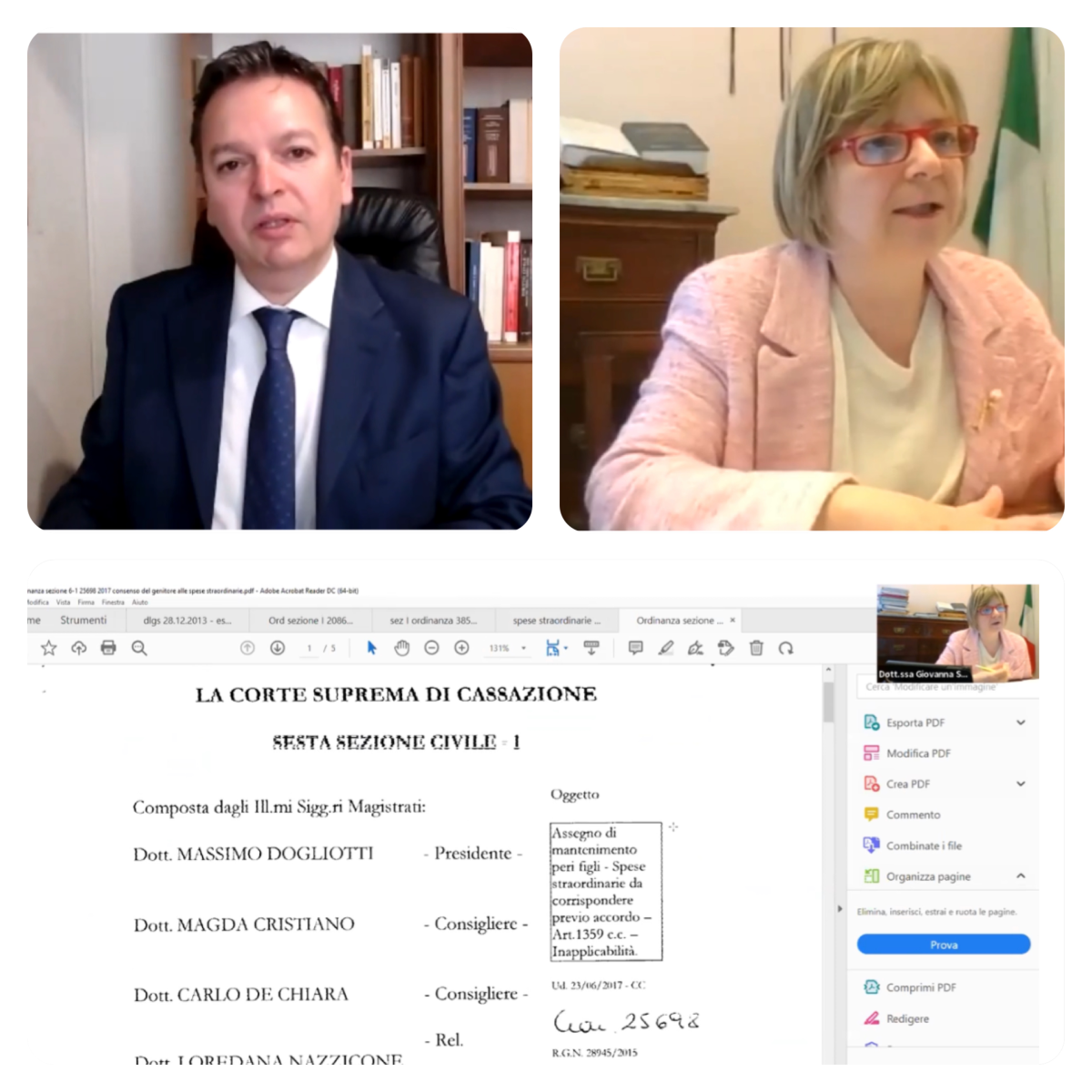 Dott.ssa Giovanna Sanfratello, Consigliere della Corte d'Appello di Venezia