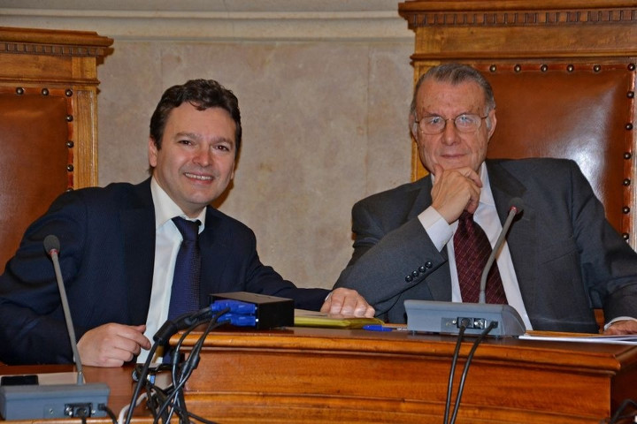 L'Avv. Giorgio Aldo Maccaroni (Presidente A.I.DI.F) con il dott. Giorgio Santacroce (Primo Presidente della Corte di Cassazione)