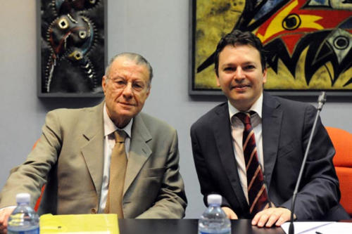 Avv. Giorgio Aldo Maccaroni (Presidente A.I.DI.F) con il dott. Giorgio Santacroce (Primo Presidente Corte di Cassazione)